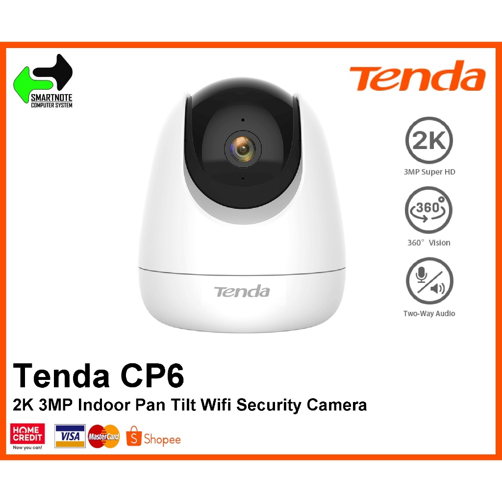 Tenda CP6 2K 3MP Indoor Pan Tilt Wifi Camera for Home Security ...