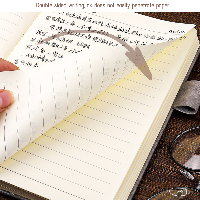 A5 Large Leather Cover Notebook 360 Pages Thick Business Meeting ...
