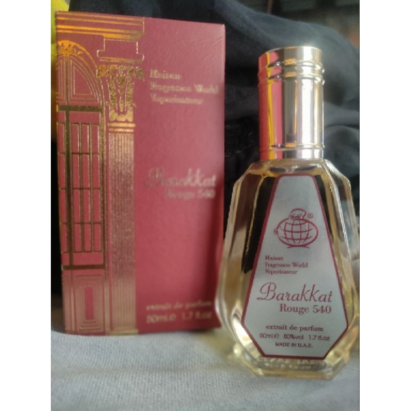 Barakkat Rouge 540 extrait de parfum 50ml by Fragrance World ( Baccarat rouge 540 dupe) Shopee