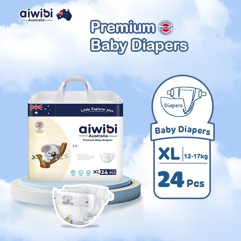 Aiwibi Baby Tape Diaper Australia Ultra-thin Diapers 24's XL Size For ...