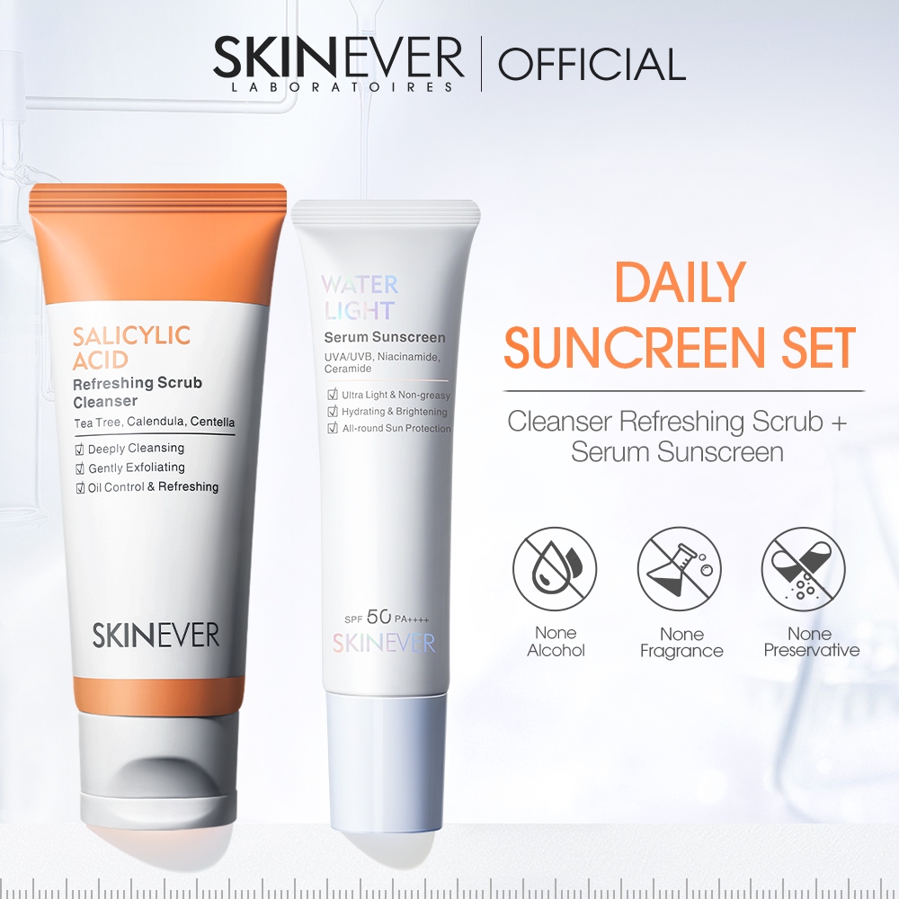 Skinever Salicylic Acid Cleansing Gel Scrub Cleanser Soothing SPF 50+ Moisture Whitening