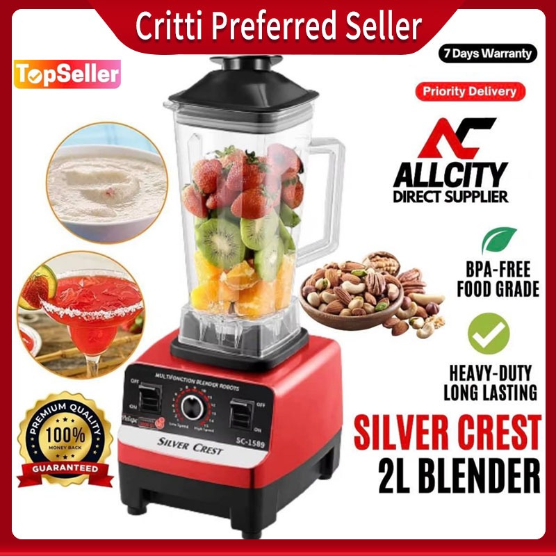 SILVER CREST HEAVY DUTY Blender Fruit Juicer Machine 2L 4500W Ice