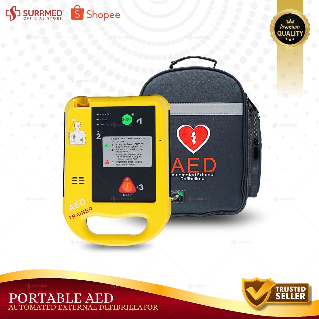 SURRMED PORTABLE AED AUTOMATED EXTERNAL DEFIBRILLATOR ( YELLOW