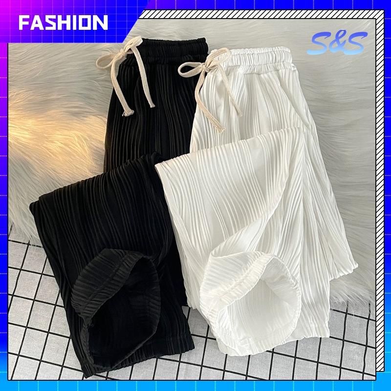 Korean Loose Fit Baggy Wide Leg Pants Men Baggy Pants Beach Pants Men