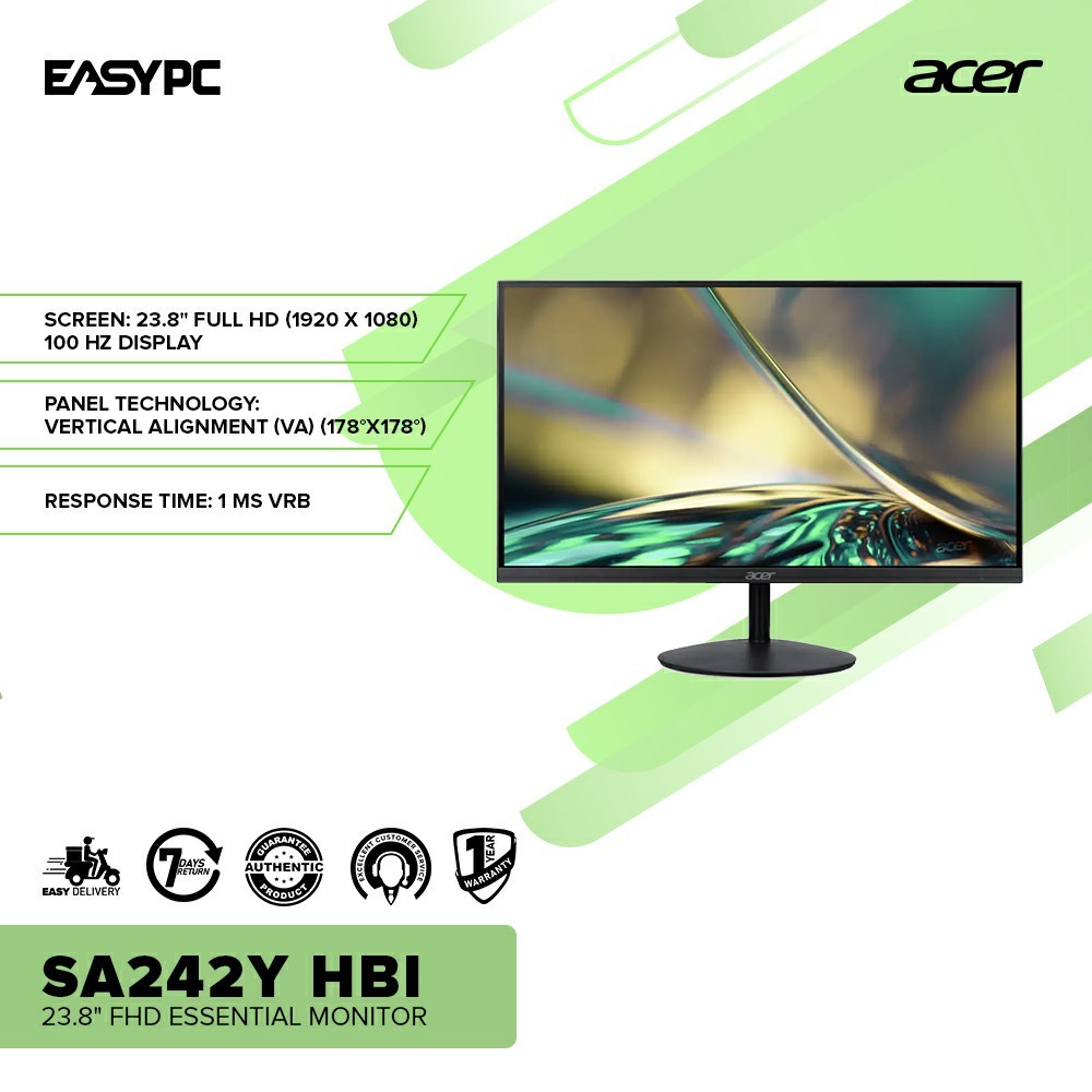 Easypc Acer Sa242 Ka242y Ybi Ka242y Ebi Sa242y Hbi 24 Inch Monitor Va Full Hd 1ms 0866