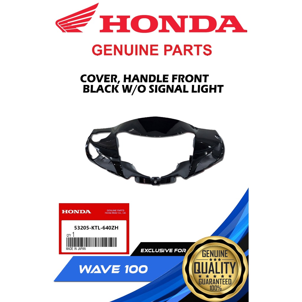 HONDA GENUINE COVER, HANDLE FRONT BLACK ( DISC PLATE ) FOR WAVE 100 ...