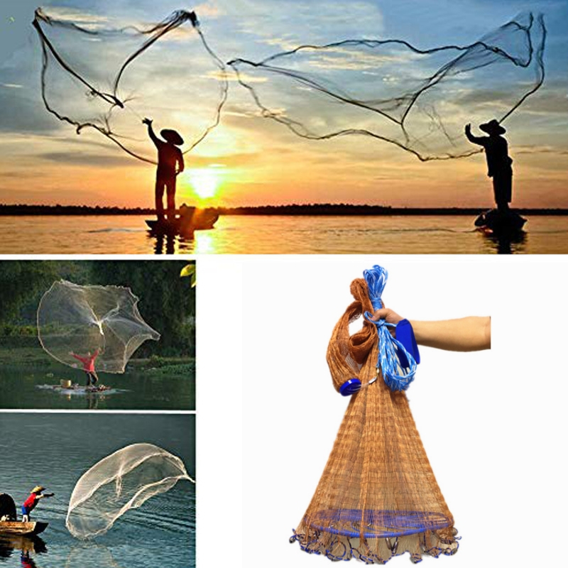 Throwing Net Frisbee Hand American 4 Feet Monofilament Yarn Fishing ...