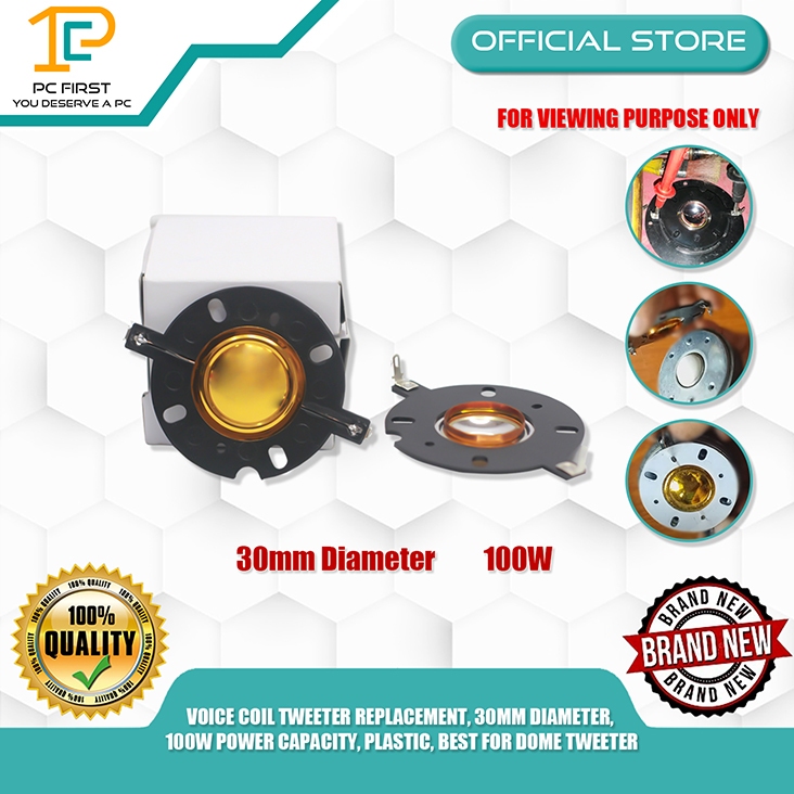 VOICE COIL TWEETER REPLACEMENT, 30MM DIAMETER, 100W POWER CAPACITY ...