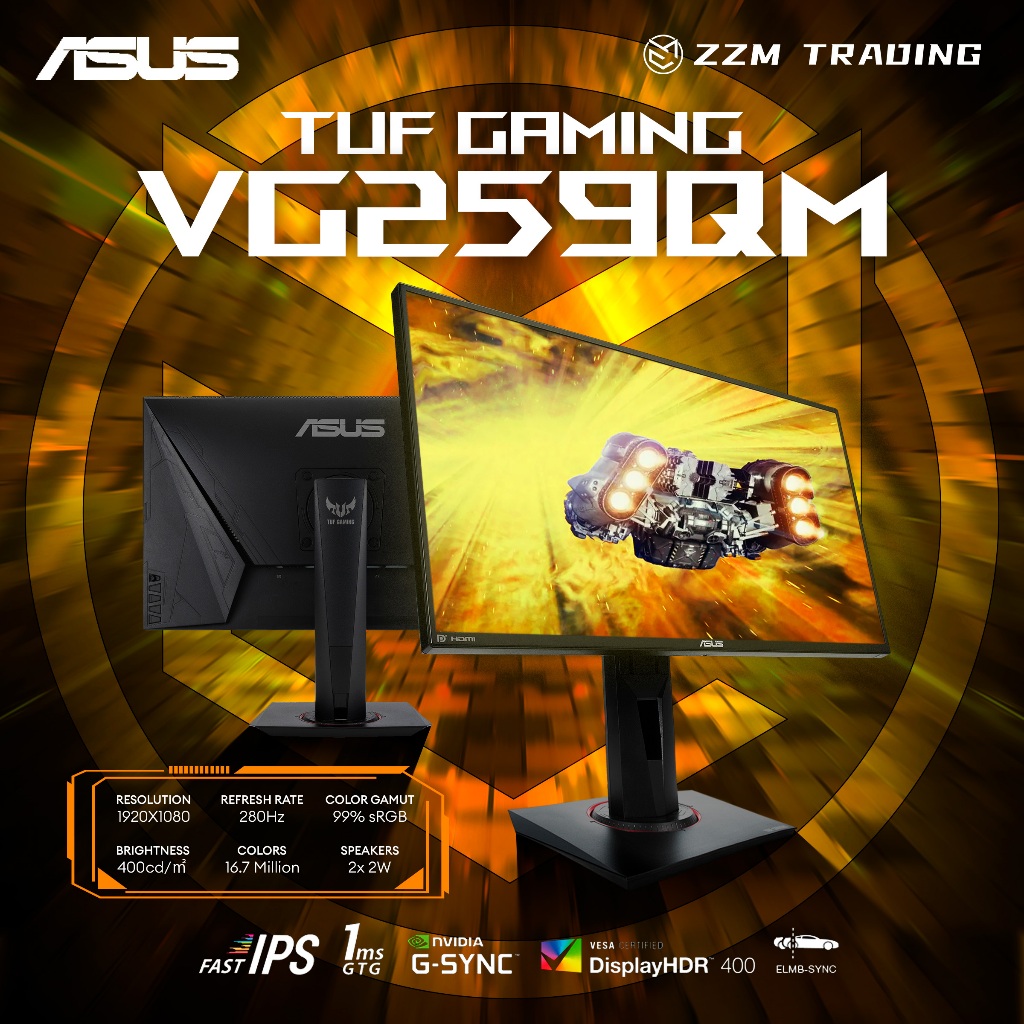 ASUS TUF Gaming VG258QM/VG259QM 24.5" 16:9 Full-HD 280Hz Fast IPS ...