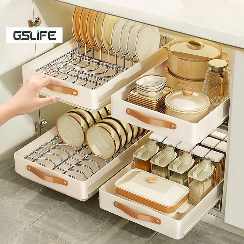 GSlife Stainless Steel 304 Pullout Basket for Kitchen Dish