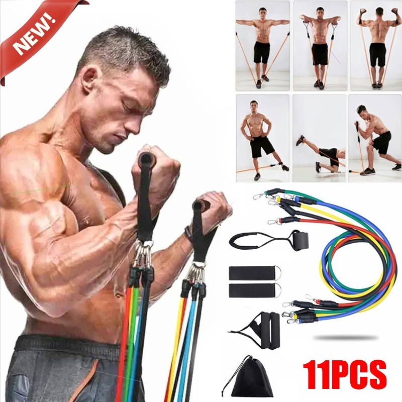 11-piece Resistance Band Tension Band Pull Rope Yoga Elastic Band ...