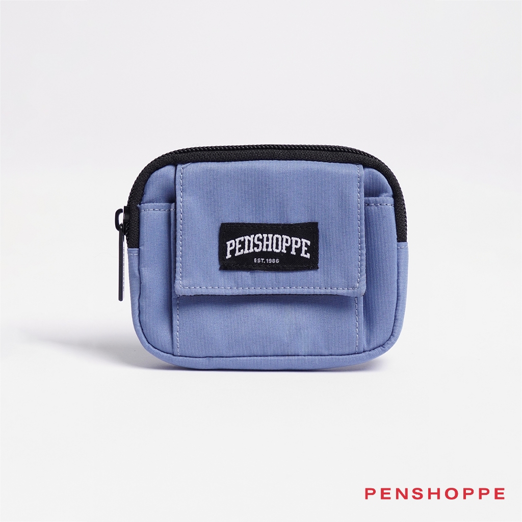 Coin Purse With Woven Label For Men (Blue/Dark Chocolate