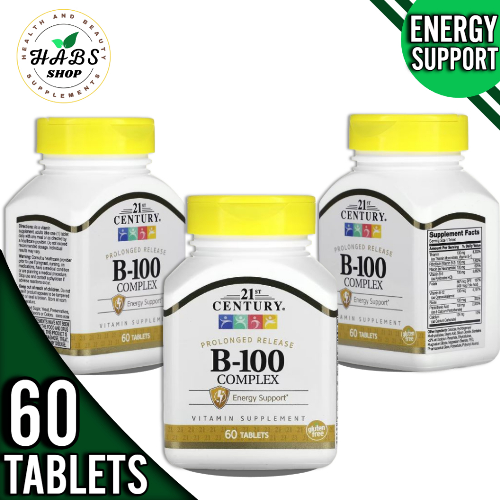 21st Century, Vitamin B-100 Complex, Prolonged Release, 60 Tablets ...