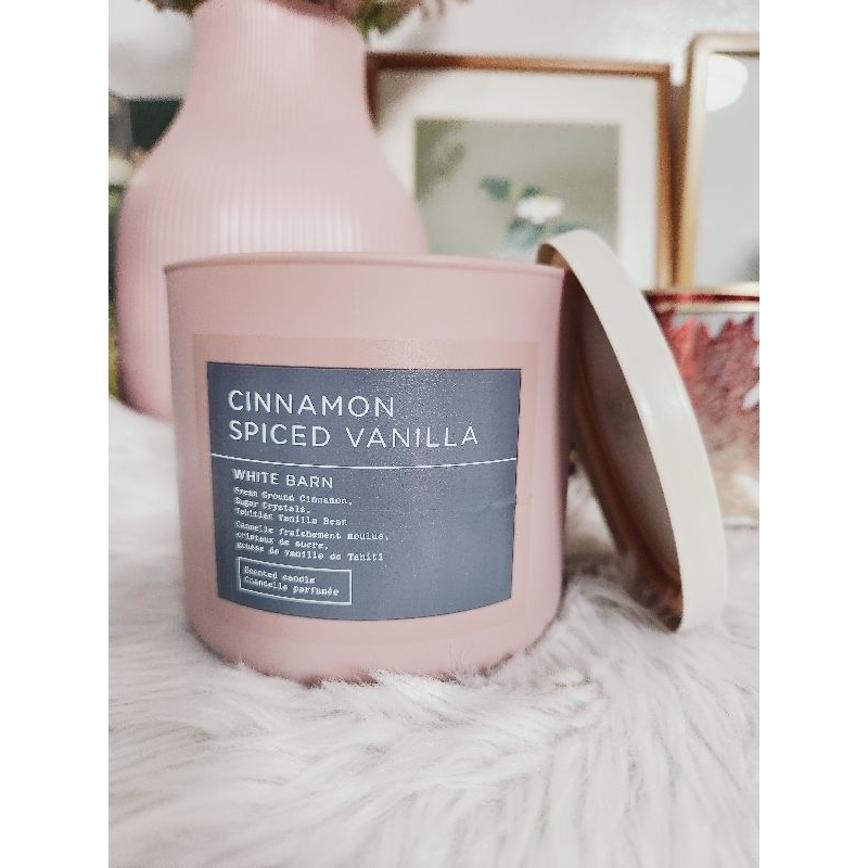 Cinnamon Spiced Vanilla 3 wick Candle White Barn Bath & Body