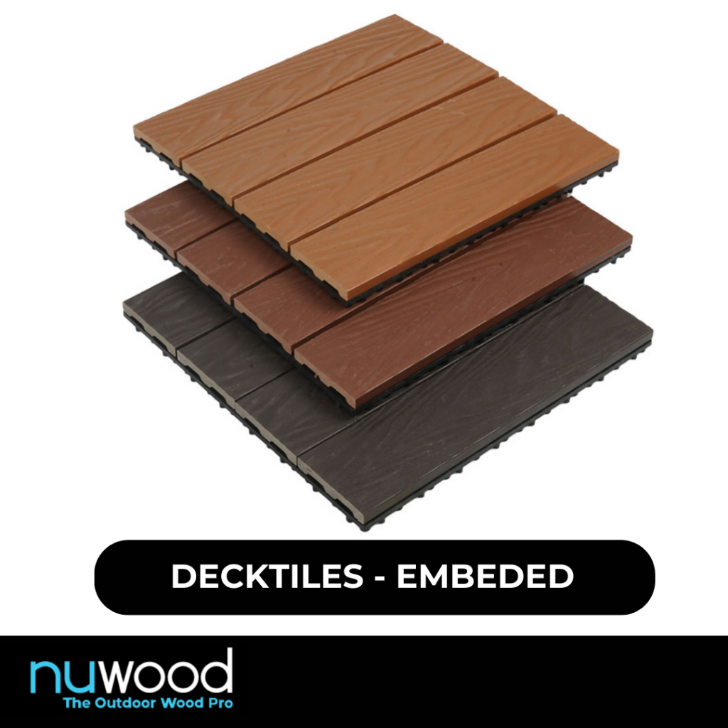 Matimco Inc. Nuwood Deck Tiles Embeded Outdoor Wood Tiles 11pcs 30x30cm ...