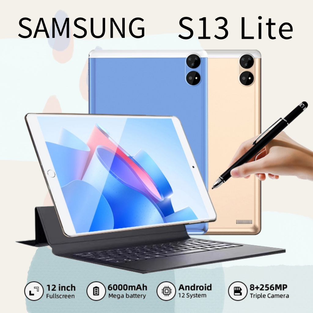 Samsung Tablet S13 Lite WITH PEN 12inches Screen HD Camera 6000mAh 8Ram