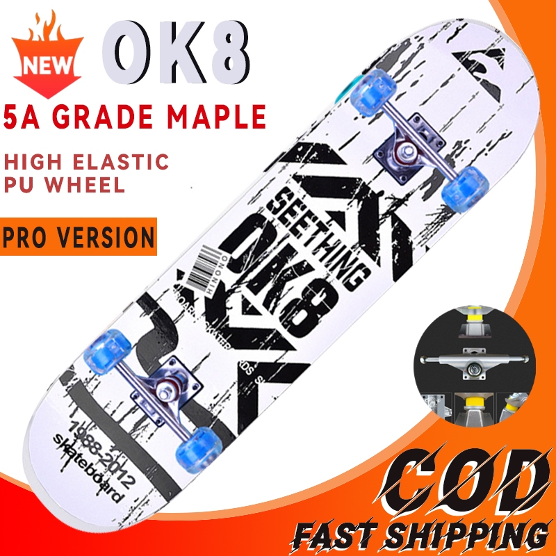 Skateboard 80*20CM beginner skateboard youth adult skateboard fourwheel thickened maple