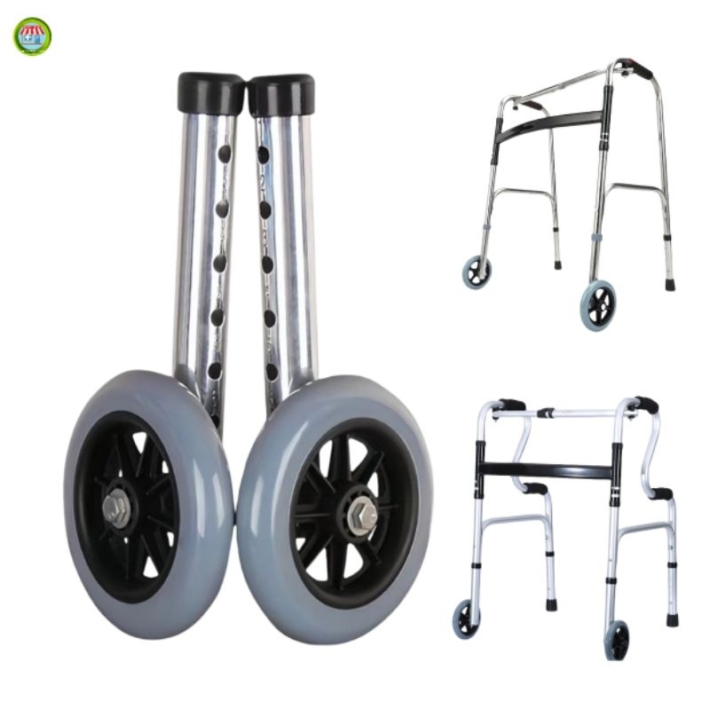 A pair of wheels for adult walker, a pair of stainless steel wheels ...