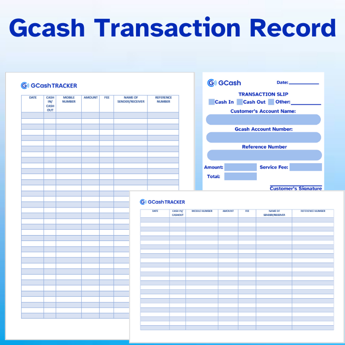 Gcash Transaction Record, Maya Transaction Record, and Transaction Slip ...