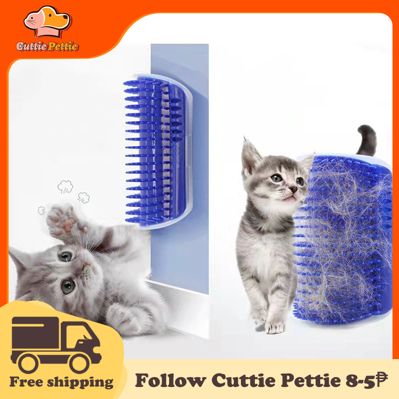 Pet Cat Comb Brush Self Groomer with Catnip Soft Cats Wall Corner