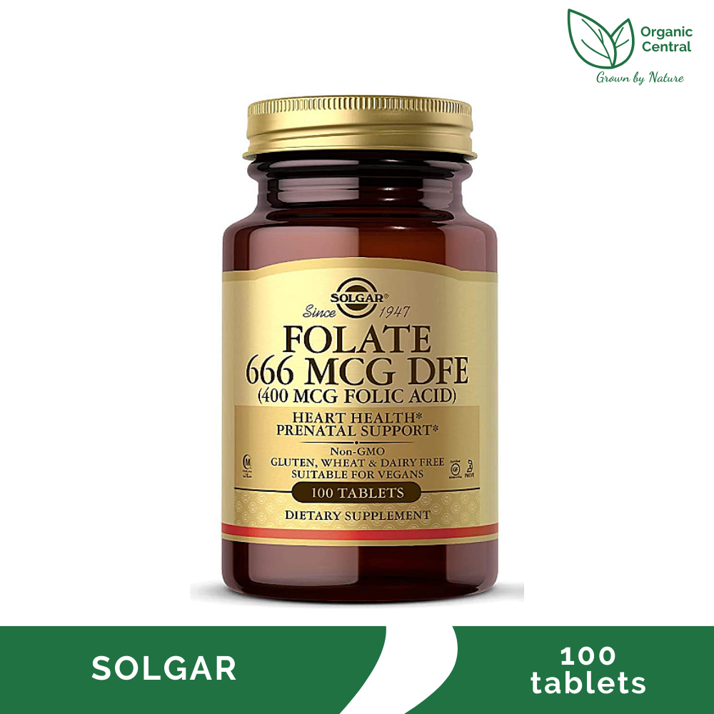 Solgar Folate 666 mcg DFE (400mcg Folic Acid) 100 Tablets | Shopee ...