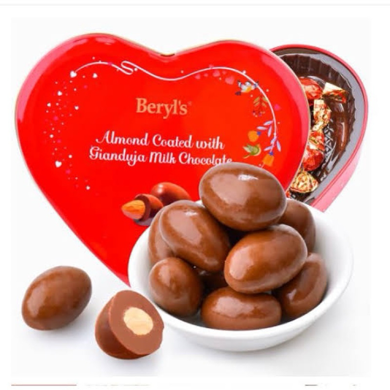 Beryl's Heart Tin Almond Coated with Gianduja Milk Chocolate Gift Pack ...