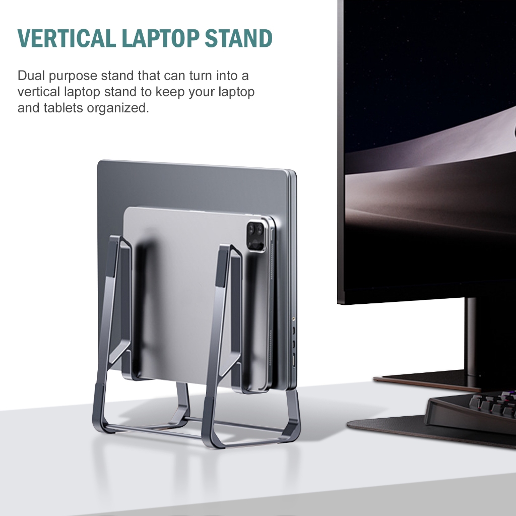 2 in 1 Vertical Laptop Stand and Horizontal Aluminum Laptop Stand ...