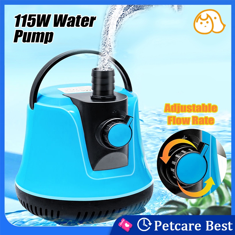 115W Adjustable Flow Water Pump Fish Tank Submersible Bottom Suction