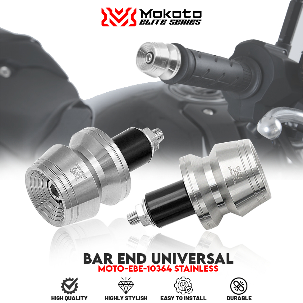 KaiserMoto CNC Plain Stop Handlebar End Weights – 6mm Black For Honda CBR/CB/VFR