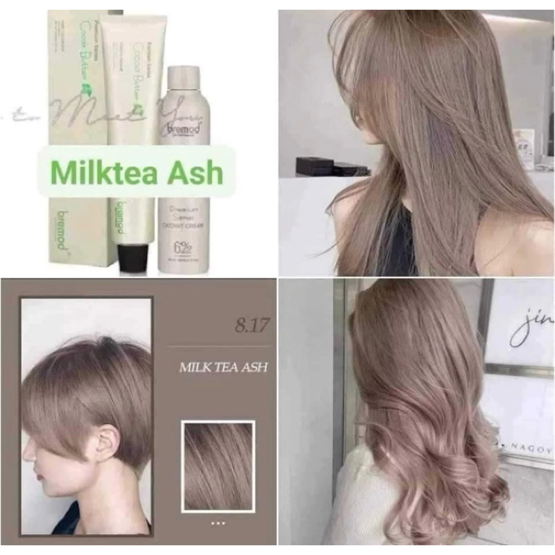 Bremod Premuim 8.17 Milk Tea Ash Hair Color Dye Set 100ml