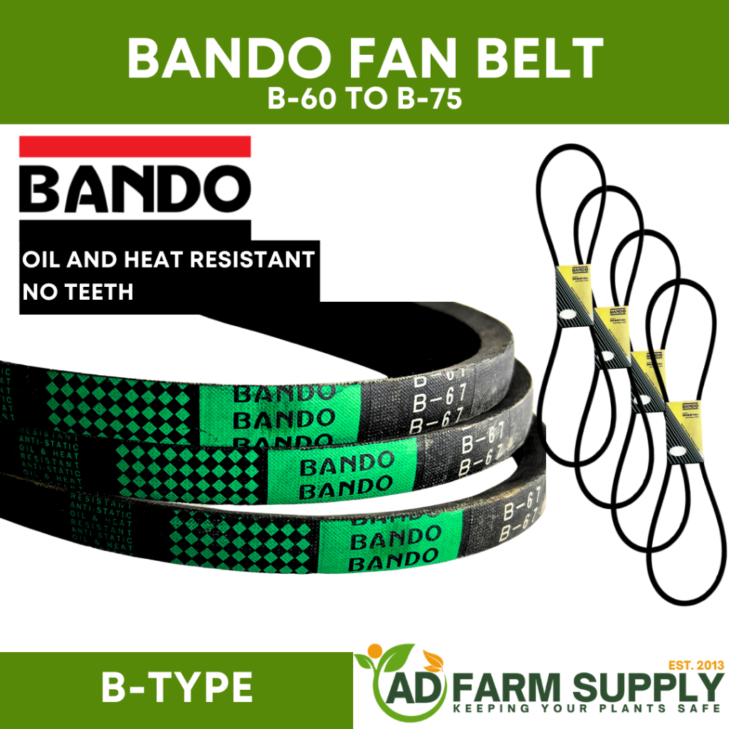 Bando Fan Belt (B-Type) B-60 To B-75 - Oil And Heat Resistant | Shopee ...