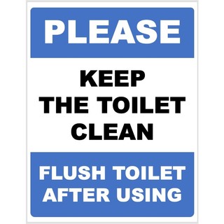 Laminated Signages | PLEASE KEEP TOILET CLEAN |FLUSH AFTER USING | (8 ...