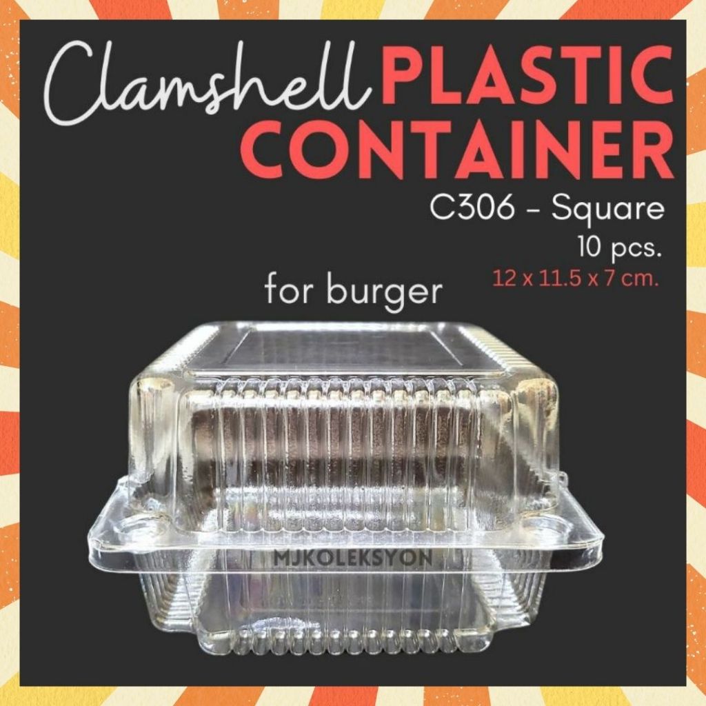 10pcs Clear Clamshell Food Container Rectangle C306 | Shopee Philippines