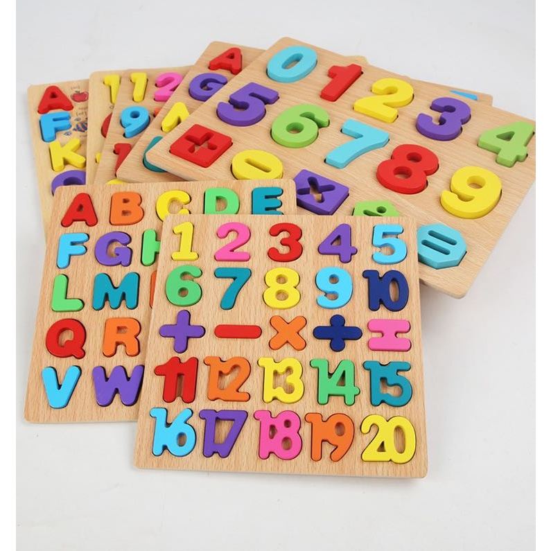 Wooden Toys 3d Alphabet Shapes Puzzle Children Capital Letter Learning ...