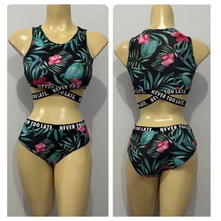 Tween Girl Tropical & Floral Print Bikini Swimsuit