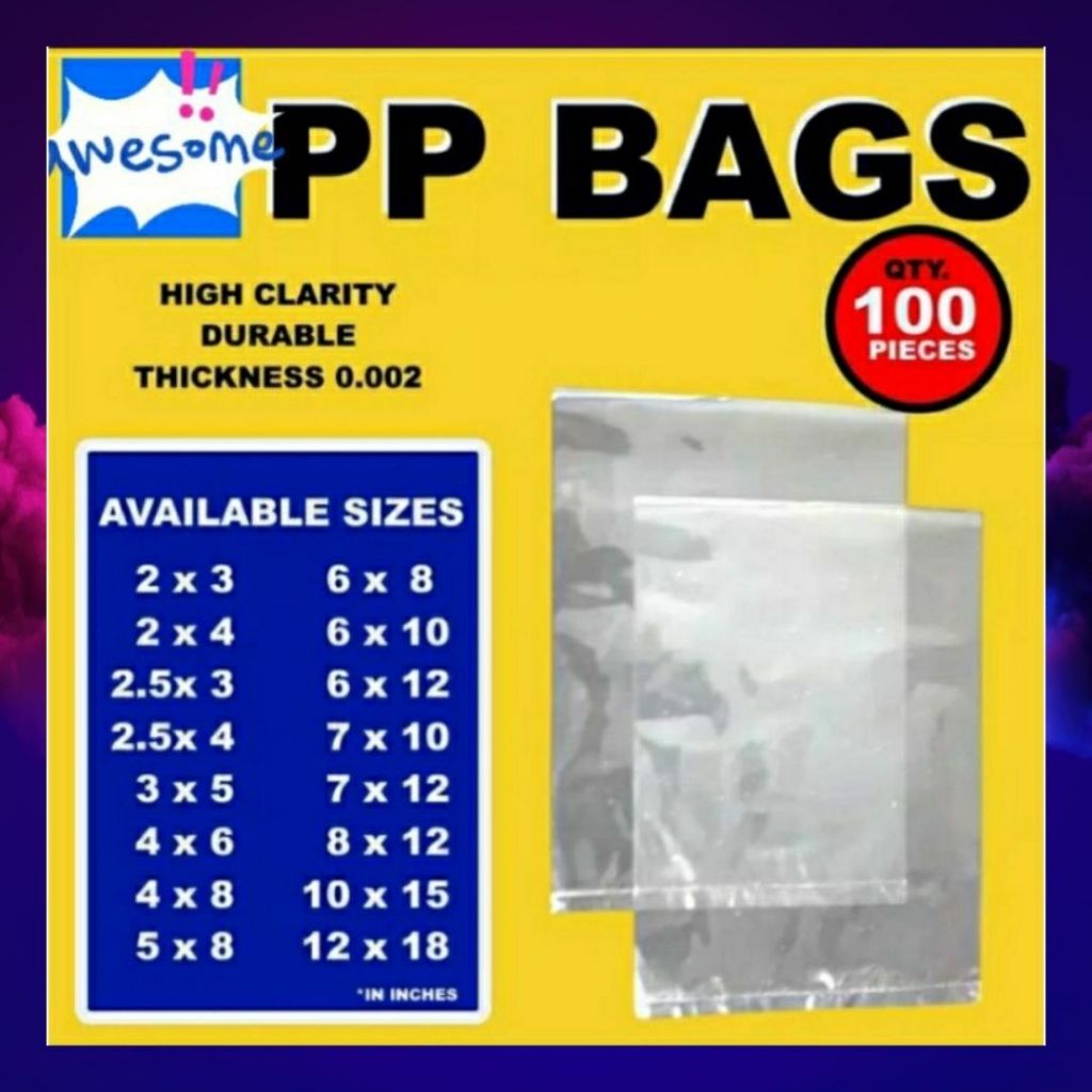 PP Plastic Bag for Product Repacking Plastic Pouch 100pcs PURITY BLUE ...