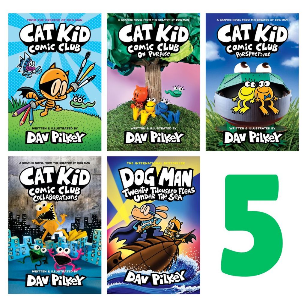 Dog Man (Cat Kid) Set of 5 BOOKS (Cat Kid/Perspective/Purpose ...