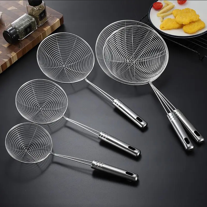 Stainless Steel Strainer Oil Pot Food Filter Cookware Colander Fried ...