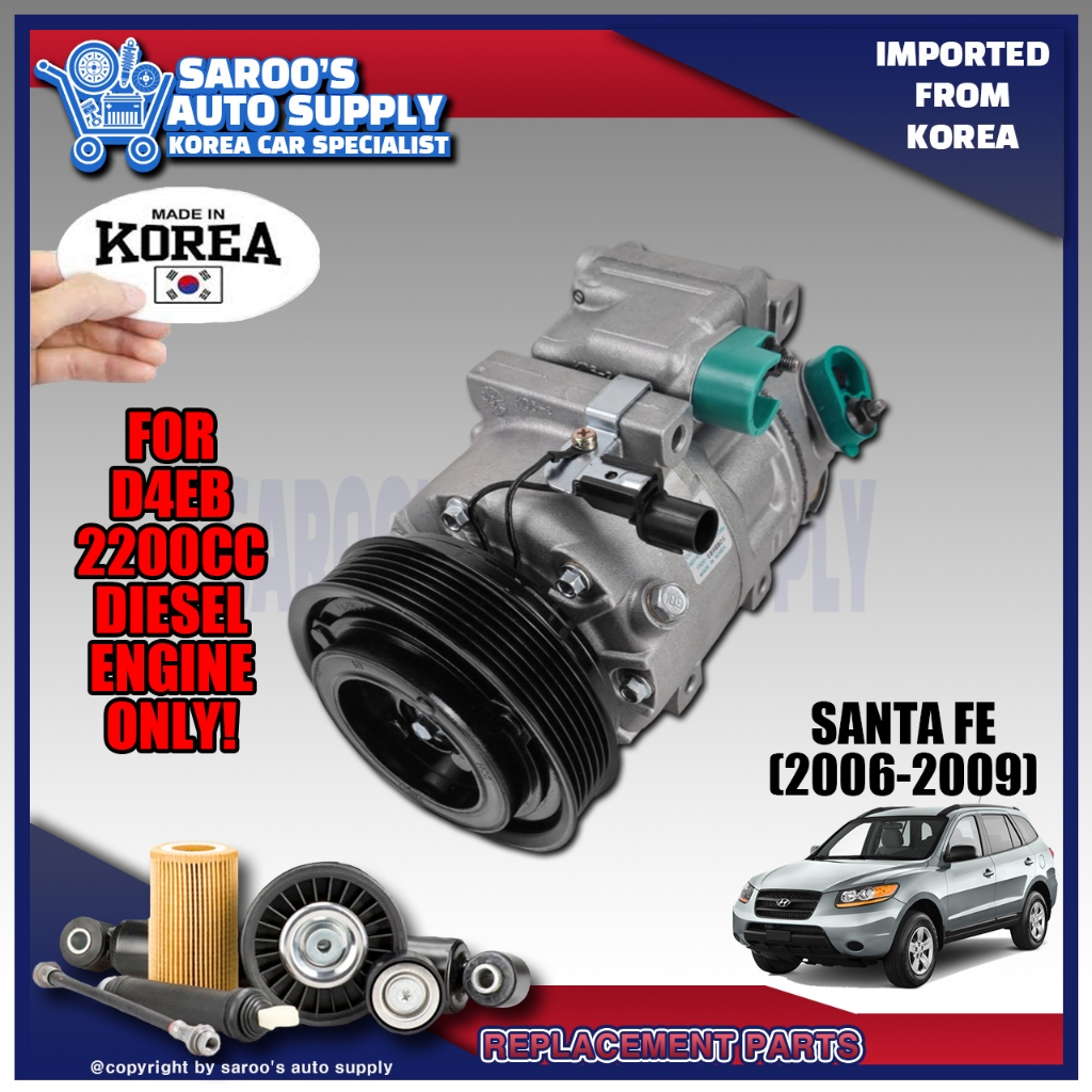 New A/C Compressor For Hyundai Santa Fe Sport 2013-18 & Kia Sorento 2.4L 2011-15 (CM Compressor, 977011U500)