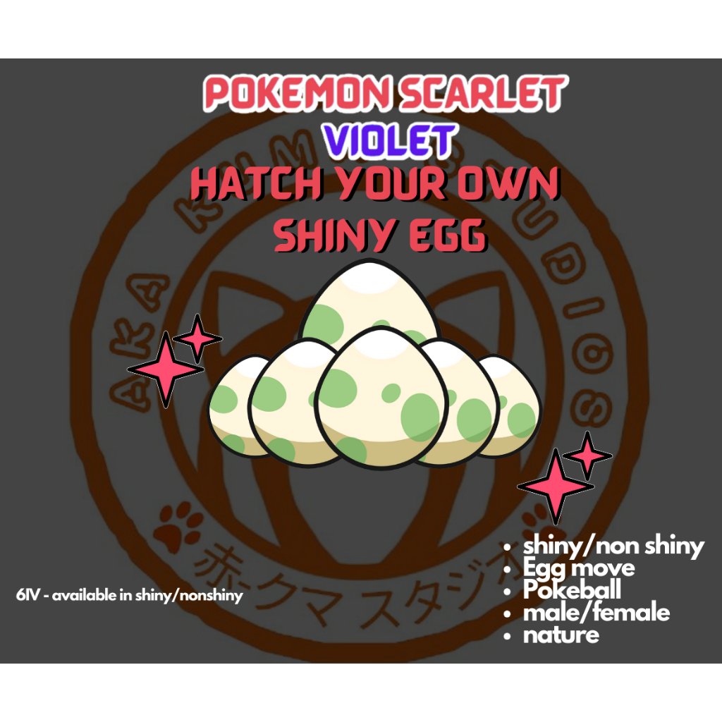 Pokemon Scarlet Violet Hatch Your Own Shiny Egg 6iv Shopee Philippines