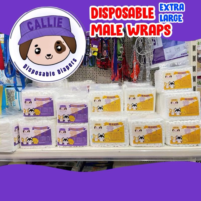 Callie Pet Dispoable Male XL (Extra Large) Wraps (12pcs) | Shopee ...