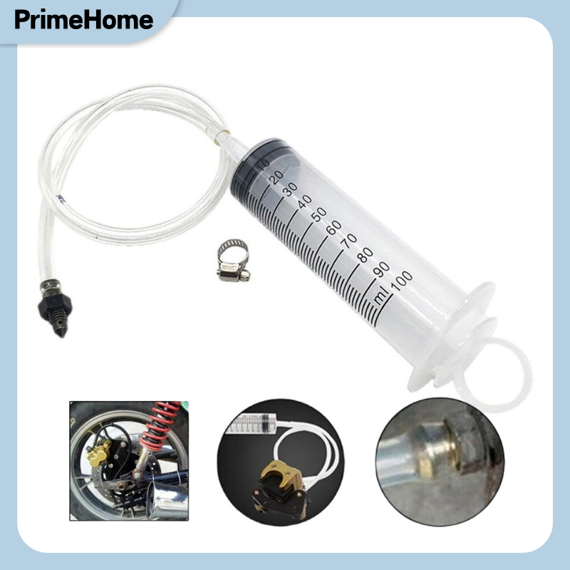 Motorcycle Bleed Kit 100ml Universal Brake Caliper Gas Bleeder Syringe