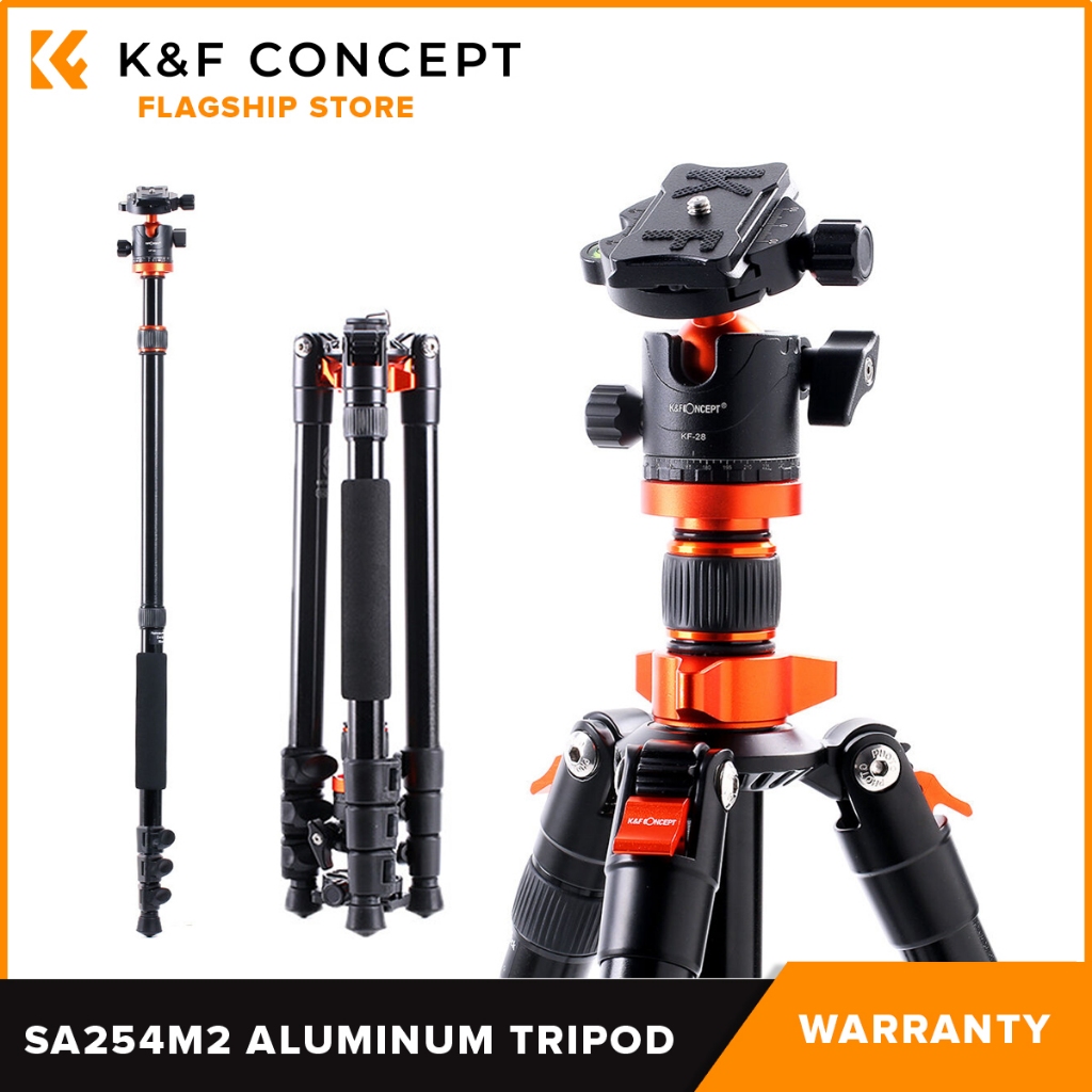 K&F Concept PH Official SA254M2 DSLR Camera Aluminum Tripod Monopod and