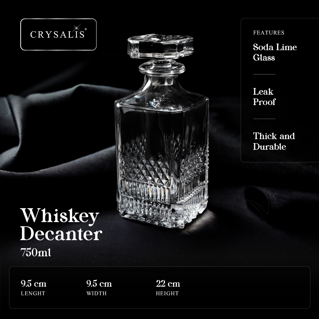 CRYSALIS ROYALTY Glass Decanter Whisky Decanter Jar Pourer Glass Bottle
