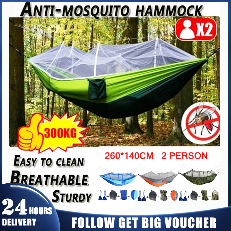 Double Hammock with mosquito net kulambo Outdoor Camping Hiking ...