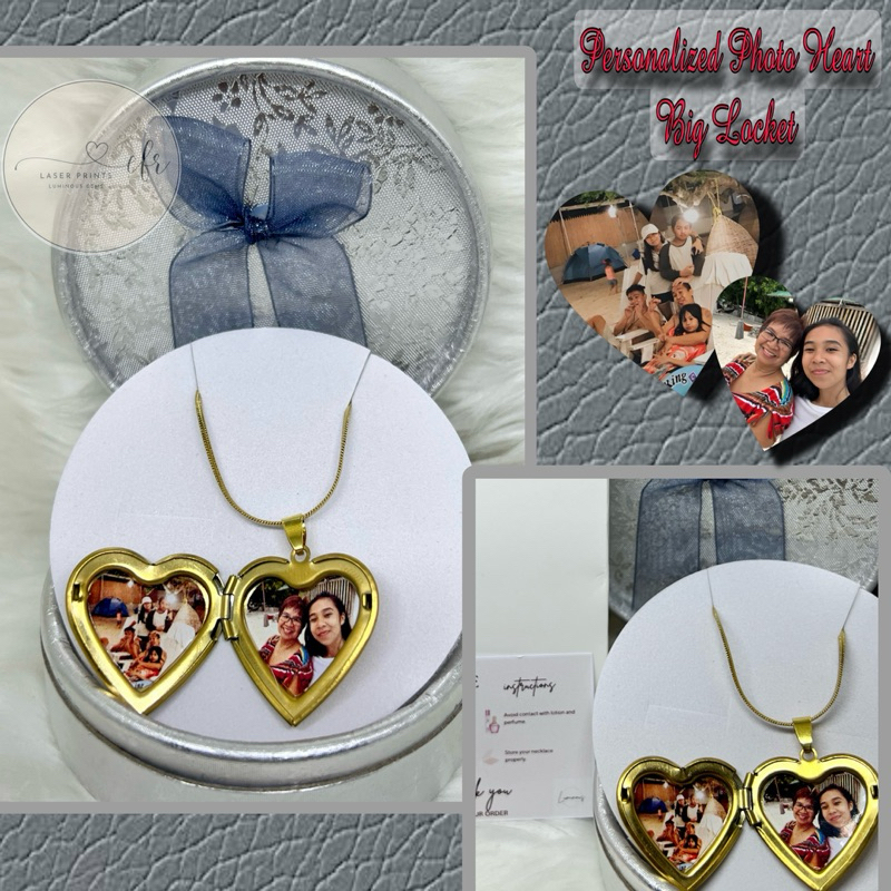 Personalized Heart Locket/Photo Locket Necklace | Shopee Philippines
