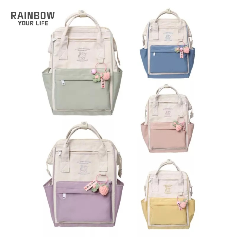 Student Backpack Pastel Color Large Capacity Senior High School