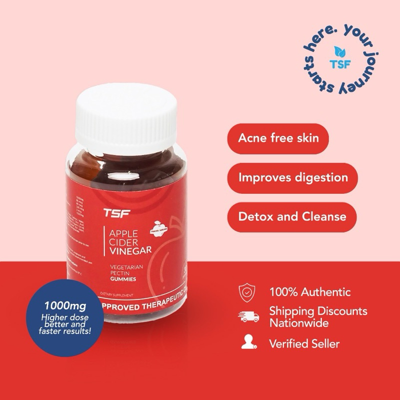 The Slim Firm APPLE CIDER VINEGAR GUMMIES 1000mg (30 GUMMIES) Shopee