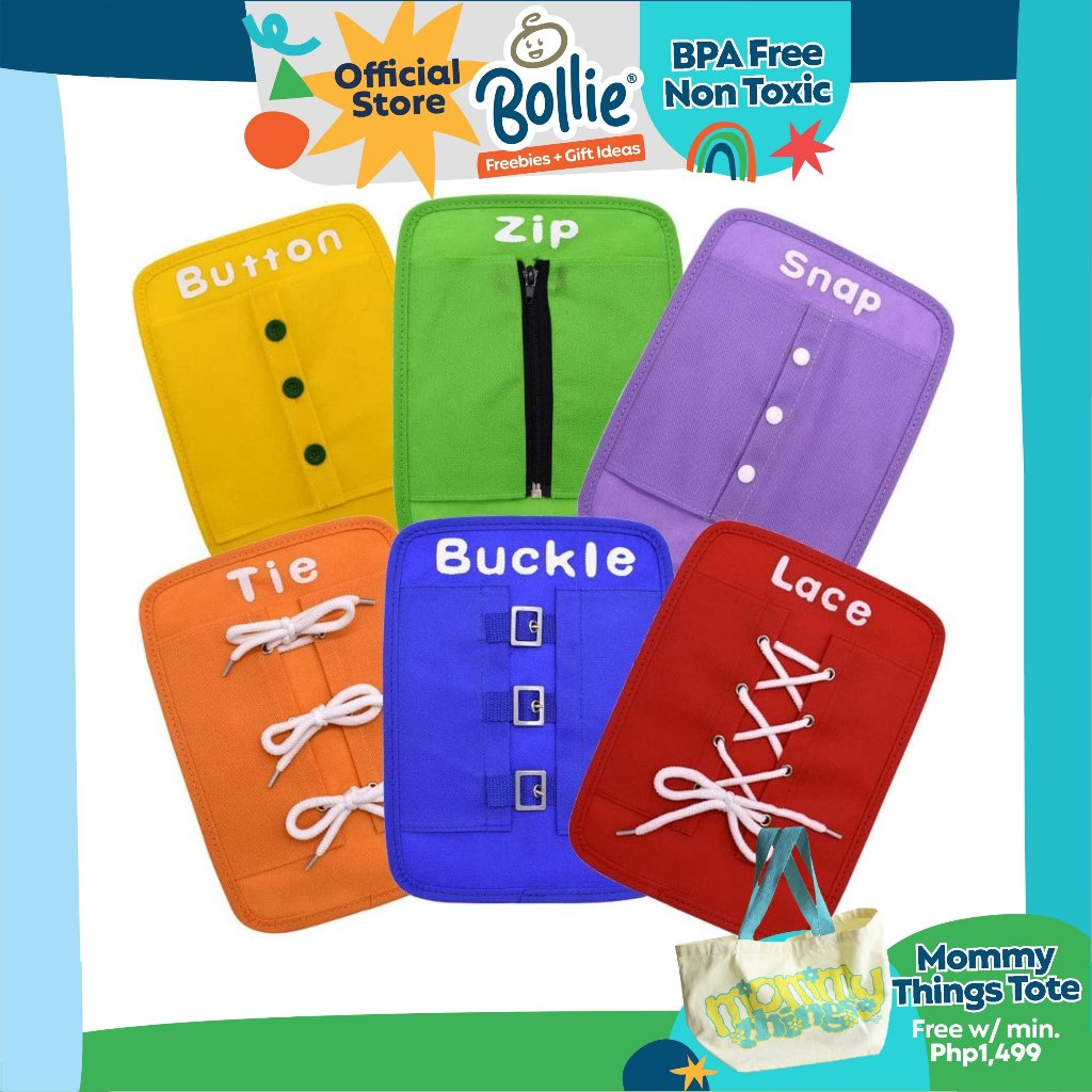 Bollie Baby 6pcs Practical Life Skills Dressing Frames (Button, Zip ...