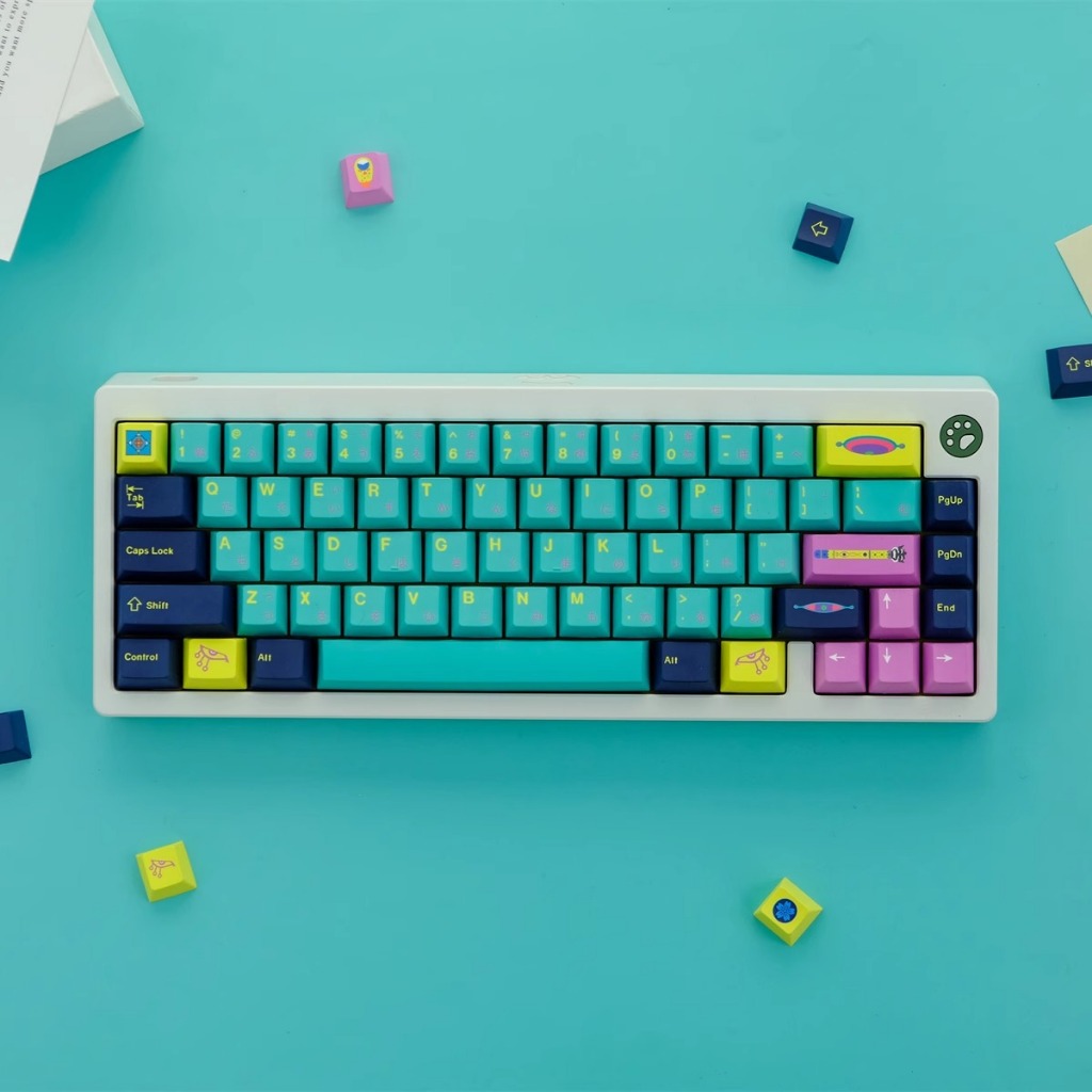 Psychedelic 129 Keys PBT Dye Sublimation Cherry Profile Keycaps Set for ...